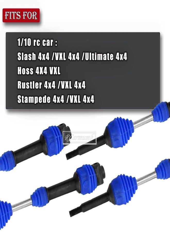 Rcarmumb CVD Axles Driveshafts Upgrades Part for 1/10 Slash Rustler Stampede Hoss VXL 4X4 4WD,4Pcs Front Rear Transmission Universal Drive Shaft,Replace #6852R,#6851R,Navy Blue - Image 2